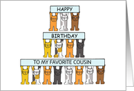 Happy Birthday to Personalize for any Relation Cartoon Cats & Banners card