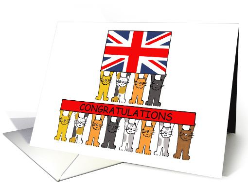 UK Citizenship Congratulations with Cartoon Cats and... (1173962)