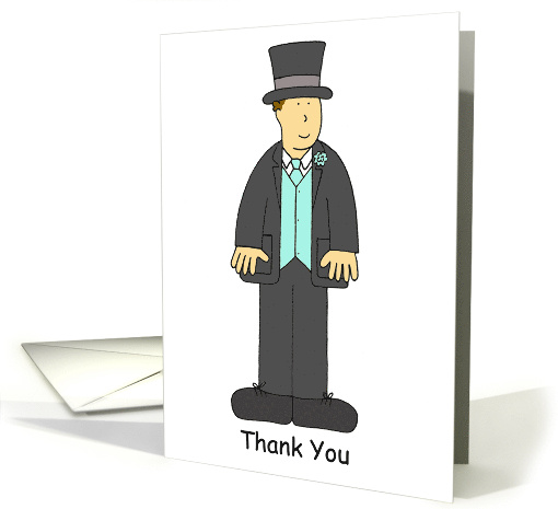 Thank You for Giving Me Away Cartoon Man in Top Hat and Tails card