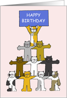 Happy Birthday for Cat Lover Cute Cartoon Kittens card