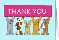 Thank You to the Veterinary Staff Cartoon Pets in Bandages card