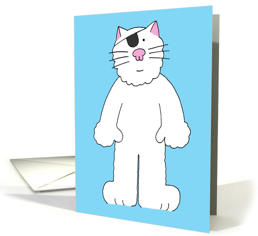 Cartoon Cat With Eye Patch Speedy Recovery Humor card (1207564)