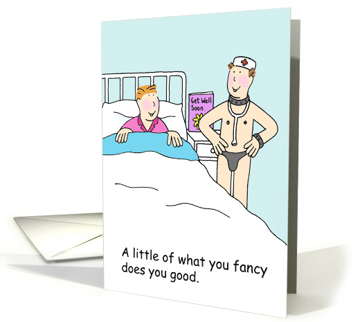 Sexy Gay Male Cartoon Humor, Funny Happy Nurses Day. card (1208772)