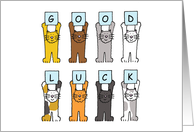 Good Luck From All of Us Cute Cartoon Cats card