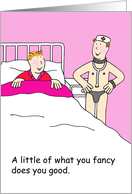 Funny Doctor and Patient Cartoon Sexy Gay Male Valentine card