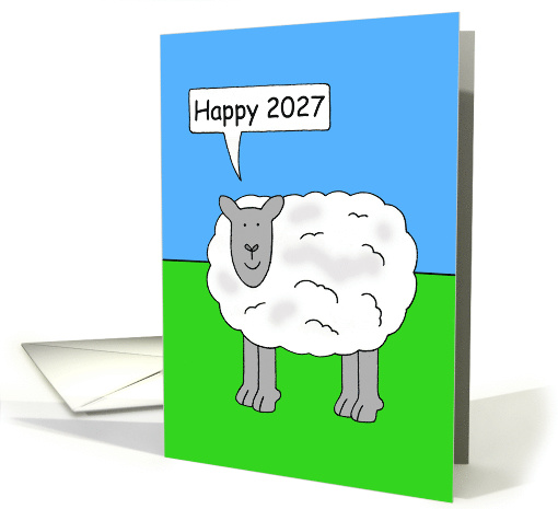 Happy Chinese New Year of the sheep Ram 2027 Talking Sheep card