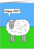 Happy Chinese New Year of the sheep Ram 2027 Talking Sheep card
