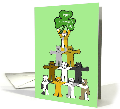 Happy St. Patrick's Day Cartoon Cats with a Giant... (1230230)