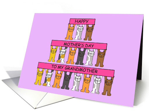 Happy Mother's Day to My Grandmother Cute Cartoon Cats card (1238172)