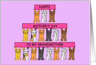 Happy Mother’s Day to My Grandmother Cute Cartoon Cats card