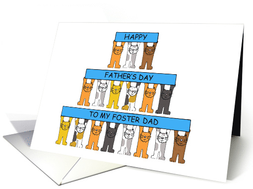 Happy Father's Day to My Foster Dad Carton Cats Holding... (1238454)