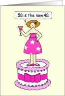 58th Birthday Humor for Her 58 is the New 48 card