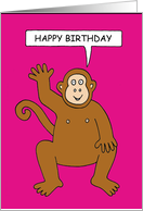 Happy Birthday from One Cheeky Monkey to Another Cartoon Chimp card