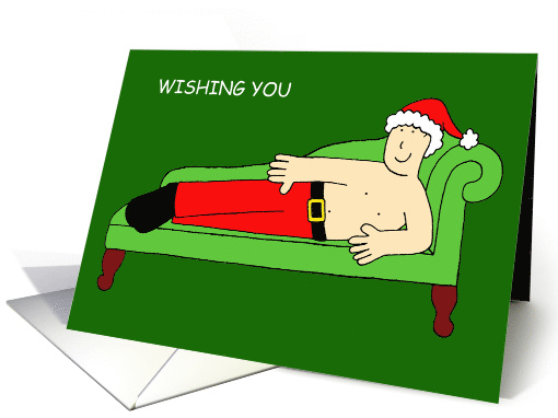 Wishing You a Very Gay Christmas Cute Sexy Festive Cartoon Man card