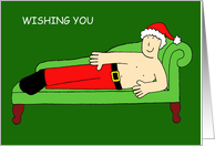 Wishing You a Very Gay Christmas Cute Sexy Festive Cartoon Man card