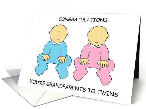 Congratulations You're Grandparents to Twins One Boy One Girl card