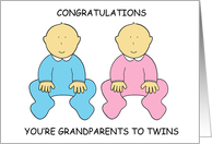 Congratulations You’re Grandparents to Twins One Boy One Girl card