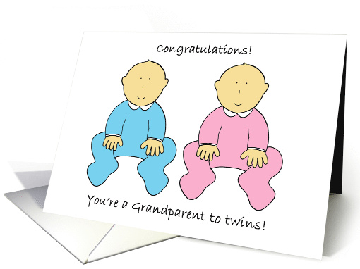 Congratulations You're a Grandparent to Twins a Boy and a Girl card