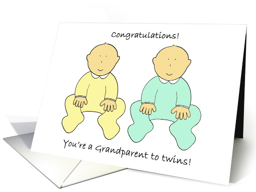 Congratulations Youre a Grandparent to Twins Unisex Babies card