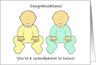 Congratulations Youre a Grandparent to Twins Unisex Babies card