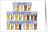6th October Birthday for Cat Lover card