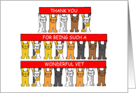 Thank you to Wonderful Vet Cartoon Cats Holding Up Banners card