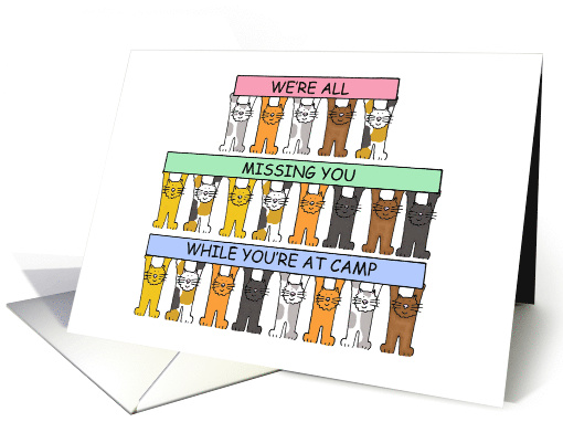 We're all Missing You while You're at Camp Cartoon Cats card (1292134)