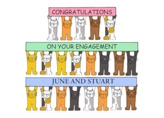 Congratulations on Your Engagement to Customize Any Names Cute Cats