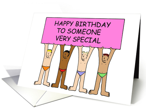 Happy Birthday to Someone Special Almost Naked Cartoon Men card