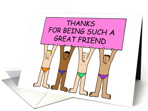 Thanks for Being Such a Great Friend Funny Cartoon Men in... (1297244)