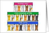 Thanks for Looking After the Cats for Pet Sitter Cute Cartoon Cats card