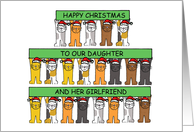 Happy Christmas to Our Daughter and Her Girlfriend Cartoon Cats card