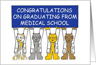 Congratulations on Graduating from Medical School Cartoon Cats card