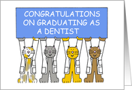 Congratulations on Graduating as a Dentist Cartoon Cats card
