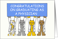 Congratulations on Graduating as a Physician Cute Cartoon Cats card