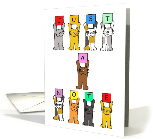 Just a Note Cartoon Kittens Blank Card for for Cat Lovers card