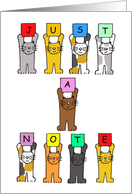 Just a Note Cartoon Kittens Blank Card for for Cat Lovers card