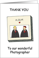 Thank You to Our Photographer Gay Male Couple Cartoon card
