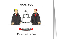Thank You from the Groom and Groom Cartoon Couple card