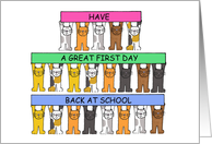 Happy First Day Back at School Cartoon Cats card