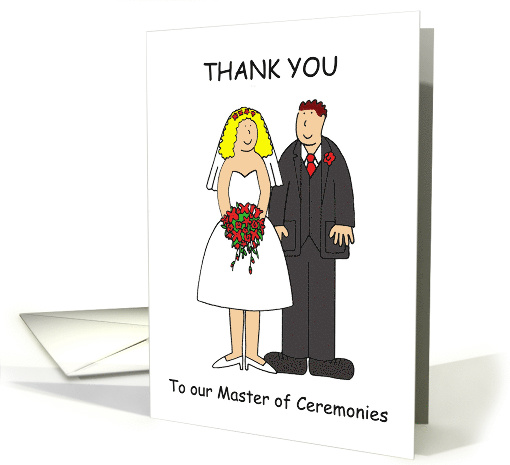 Thank You for Being our Master of Ceremonies, Cartoon Couple. card