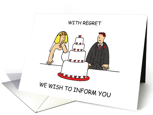 Wedding Cancellation Cartoon Bride and Groom card (1314710)