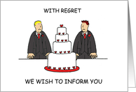 Civil Union or Wedding Cancellation Cartoon Male Couple card