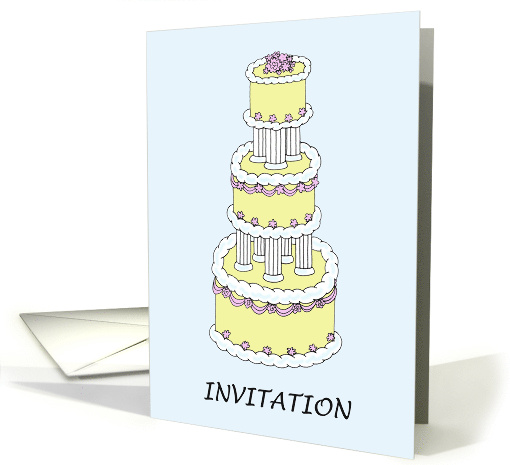 Invitation to Civil Union or Wedding Stylish Pastel Colored Cake card