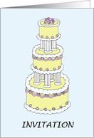 Invitation to Civil Union or Wedding Stylish Pastel Colored Cake card