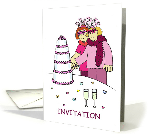 Invitation for Lesbian Wedding or Civil Union Cartoon... (1314862)