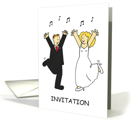 Party Invitation For a Wedding Cartoon Couple Dancing card (1315384)