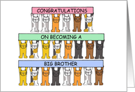 Congratulations on Becoming a Big Brother Cartoon Cats card