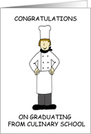 Congratulations on Graduating from Culinary School Cartoon Lady card