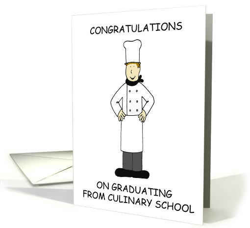 Male Chef Graduating from Culinary School Congratulations card